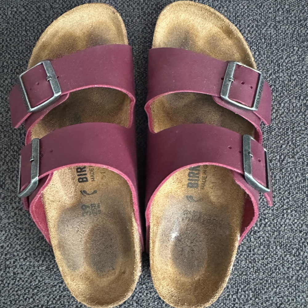 Birkenstock Burgundy Footbed Sandals